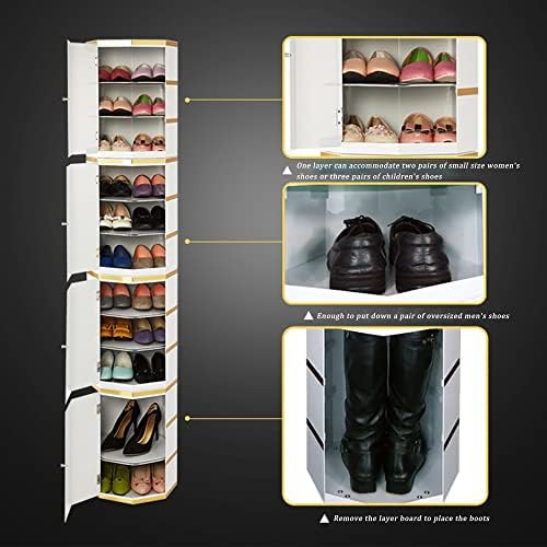 Gabinete de sapato de metal de sapatos de calçada armazenamento vertical de sapato redondo simples e moderno para a entrada