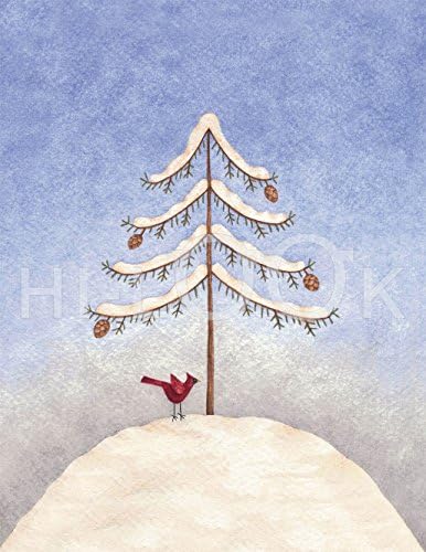 Hi -Look Microfiber Cleaning Ploth - Winter Tree with Cardinal