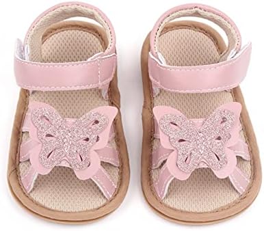 Infantil Girls Open Toe Toe Primeiro Walkers Shoes Summer Summer Toddler Paillette Butterfly Sandals Flip Flop Toddler Boy
