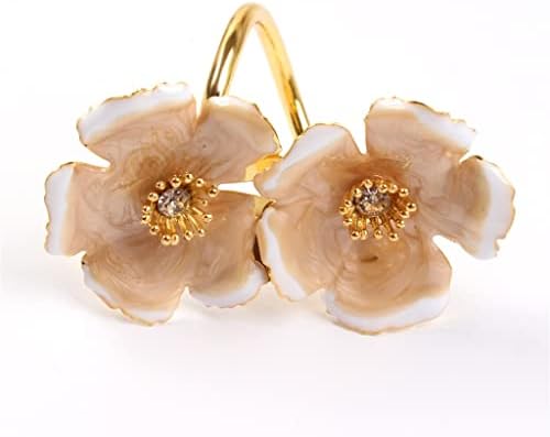 N/A 6 pacote Double Flower Nablel Fuckle Ring Ring Tabel de casamento Decoração do guardanapo anel de guardanapo