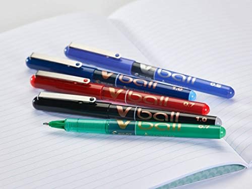 Pilot V Ball 07 canetas de rollerball de tinta líquida 0,7 mm de tinta preta/azul/verde Blistercard 3 canetas, 3131910540878uk