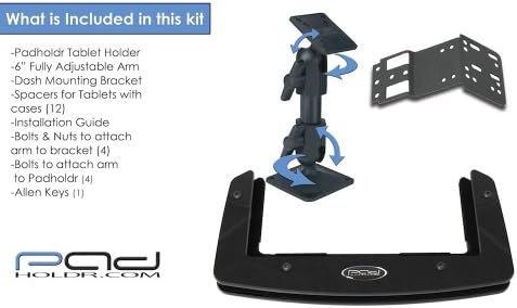Padholdr Social Series Premium Tablet Dash Kit para 2010-2012 Ford Fusion and Mercury Milan