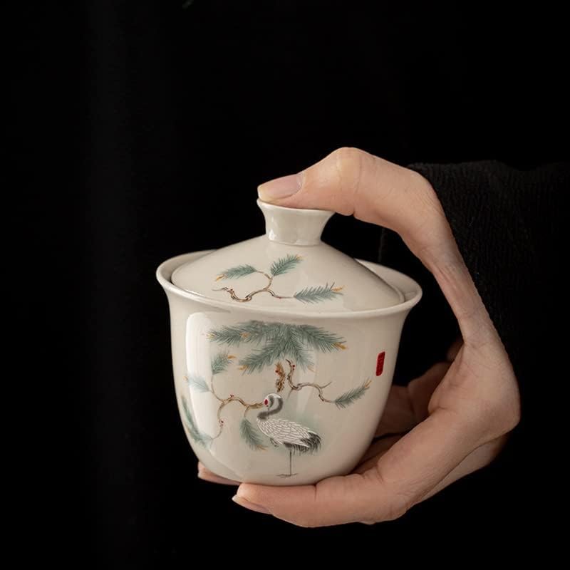 TJLSS Retro Plant Ash Chá Fazendo 1 panela 3 xícaras de cerâmica Travel portátil Kung Fu Conjunto de chá de chaleira de