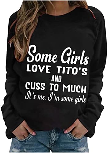 Sweetshirs de grandes dimensões para mulheres, algumas garotas amam Tito e xingam para muito engraçado homofônico dizendo tops de pulôver vintage