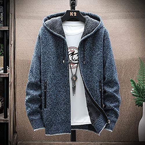 ADSSDQ Capuz com capuz Longo Menas de manga comprida Homem casual Spring Travel Comfort Knit Jackets