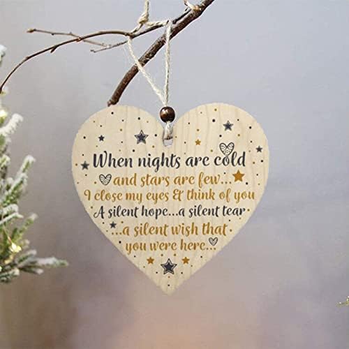Placa de madeira pendurada decoração de natal decoração de madeira em forma de coração 10 * 10cm/3,9 * 3,9 em Natal e guirlandas