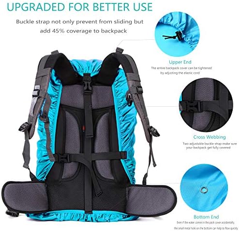 WSZCML Backpack Cobra de chuva Tampa de mochila à prova d'água com correia cruzada ajustável e camada fortalecida para camping