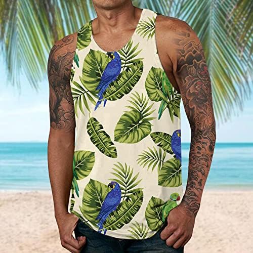 Camisetas masculinas de verão Men Fashion Spring Summer Summer Casual sem mangas o pescoço tanques estampados blusa Men grande