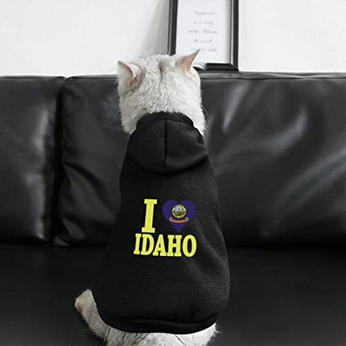 Eu amo roupas de cachorro de Idaho Capuzes de estimação de inverno moletons molhos e quentes para cães para cães médios pequenos