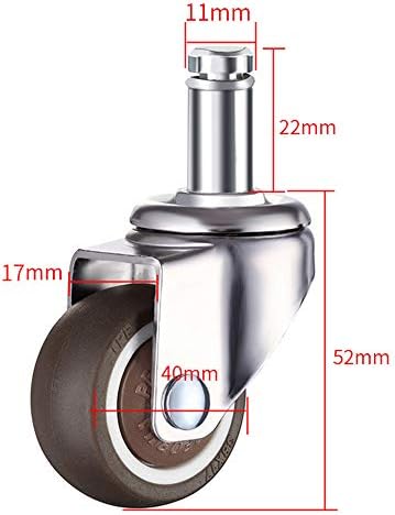 Rodas de rodízio lxdzxy, roda universal de 5 peças 2in/2,6in, giratório 360 ° - polia industrial de haste rosqueada do