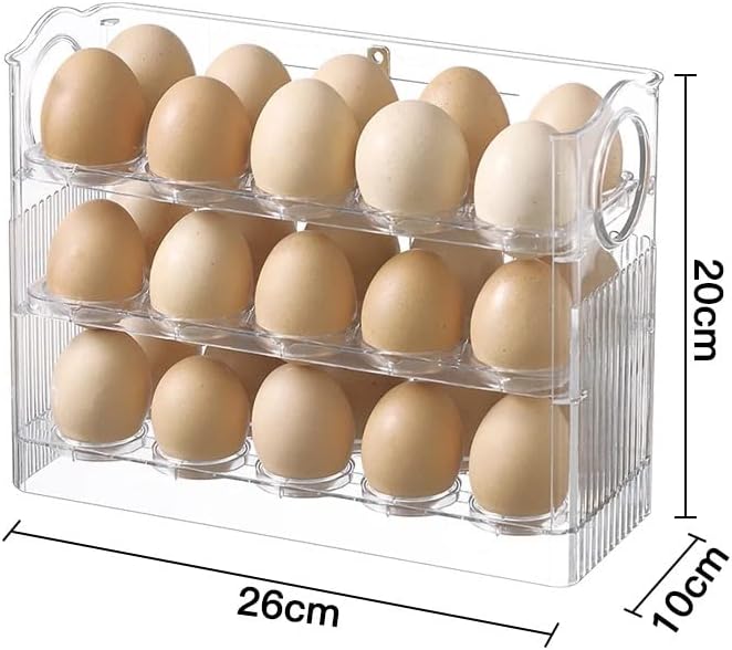 XWOZYDR Flip-Type Oggs Storage Rack Rack Caixa de armazenamento Stand Stand Holder para Organizador da geladeira Cozinha de bandeja