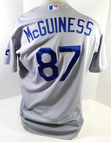 2020 Los Angeles Dodgers Connor McGuiness #87 Jogo emitido P Usou Grey Jersey 2 2 - Jogo usado MLB Jerseys