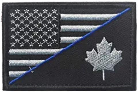 Patches bordados da bandeira dos EUA e Canadá para bordados de bordado de pano de pano de pano e patch bordado em loop