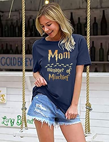 Mulheres engraçadas mamãe camiseta gerente de travessuras camisa fantástica mama camisa assistente Mágica mamãe camiseta do dia das mães Tops