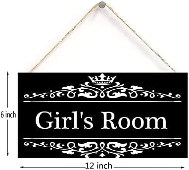 Sinal do quarto de meninas, decoração do quarto de meninas, berçário, sinal da porta de menina, sinal de suspensão de 6 polegadas