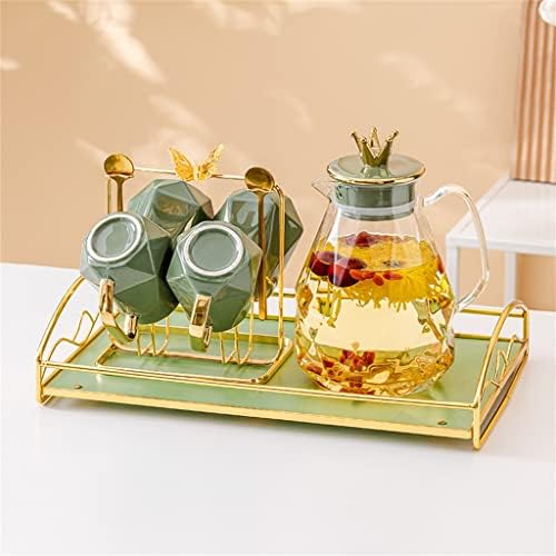 Walnut nórdica chaleira cena em casa conjunto de ápice de ápice sala de estar hospitalidade de vidro flor bule de chá completo conjunto