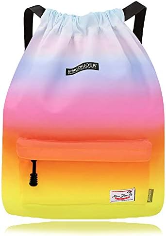 Mochila de cordão resistente à água RiseFit, mochila esportiva de mochila de mochila de ginástica praia para homens para