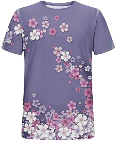 Camiseta imprimida floral masculina 2023 Moda de verão Manga curta diária Casual Crewneck Pullover Slim Fit Sports