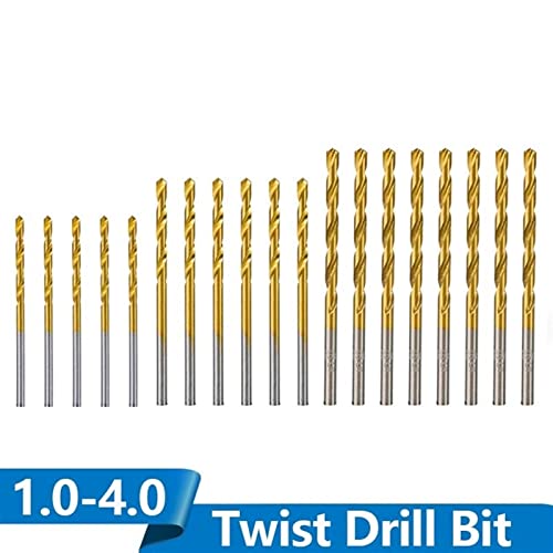 Twist Drill Bit Set Coated 1,0mm-4,0mm Bit Bits Definir ferramentas de perfuração de energia de aço alta para madeira 50pcs)