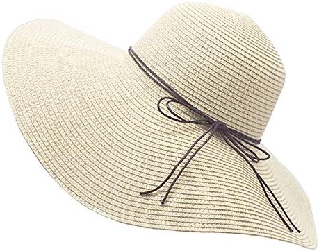 Chapéu de palha feminino de feminino largo Brim dobrável boné de chap de praia para mulheres upf 50+