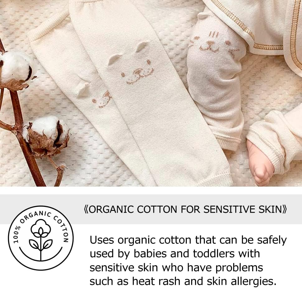 Aquecedores de pernas vivificados Jeepads para bebês/crianças com pele sensível, algodão orgânico respirável