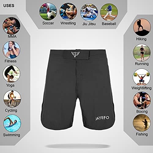 Jayefo atlético ativo shorts esportivos para exercícios, academia, boxe, kickboxing, BJJ, MMA -UPF 50+ Classificação