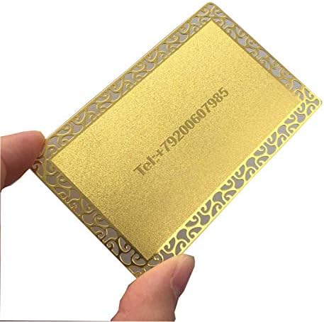 Cartões de visita de ouro de cor de ouro com cor de ouro revestido a produtos químicos