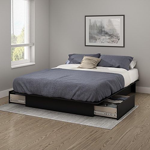 South Shore Step One Bed Pure Pure Black, Contemporary