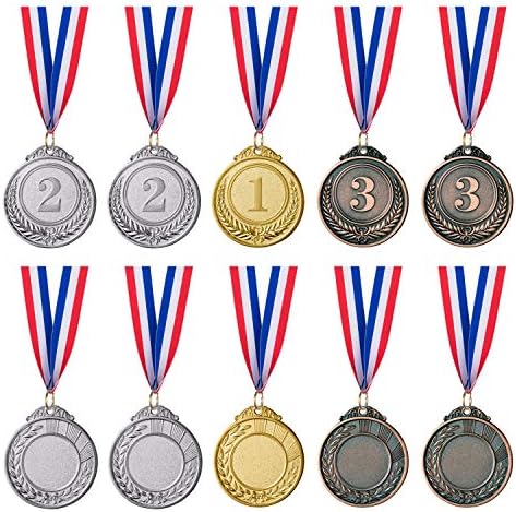 FAVIDO 12 peças Gold Silver Silver Bronze Medalhas Medalhas Vacadas Medalhas Ouro Prêmios de Bronze Prata Gold Por competições,