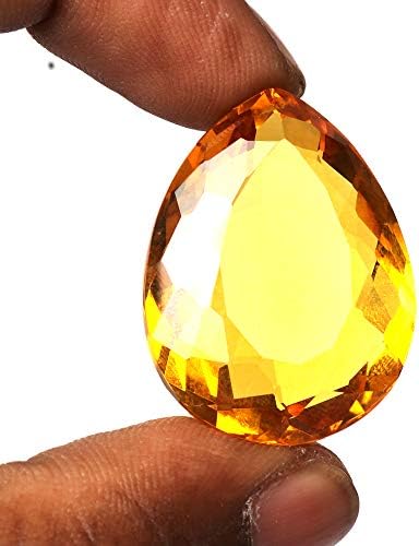 Real-Gems 60,85 ct amarelo citrino em forma de pedra preciosa usada para artesanato de jóias