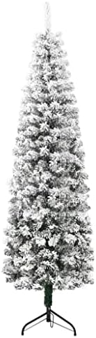 Vidaxl Slim Half Artificial Half Christmas Tree com neve reunido 70,9