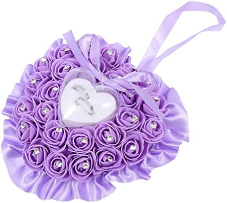 Magiclulu 1pcs Coração de anel de coração almofada de travesseiro de casamento rosa travesseiro de casamento forno de coração travesseiro de anel de casamento
