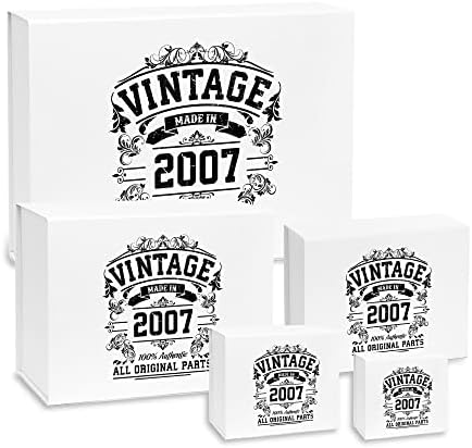 Caixas de presente com tampas - caixa de presente magnética - caixa de presente branca para presentes de aniversário de 16 anos em 5 tamanhos - Original - Pequeno