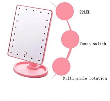 Zchan Makeup Mirror Eletroplating Process LED Bulbos Vanidade do estilo espelho com e relógio | Orifício oval de maquiagem de maquiagem touch touch tel screen brightness