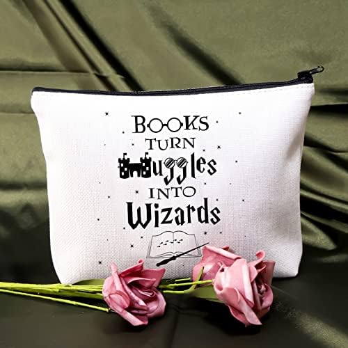 Bolsa de maquiagem de amante de livros bdpwss para o leitor de bibliotecário bibliophile bookworm lendo amante de viagem bolsa