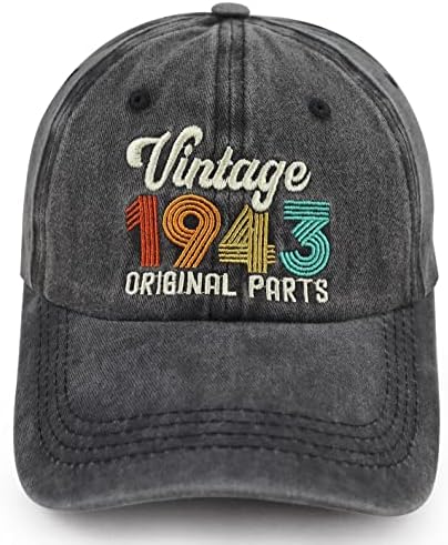 Vintage 1943 Capas de beisebol de peças originais para homens, mulheres, chapéu bordado de algodão lavado e engraçado