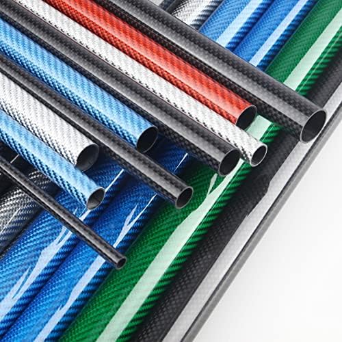2pcs/lot de cor de fibra de carbono 3k superfície brilhante de 1000 mm de comprimento azul cor de prata vermelha -