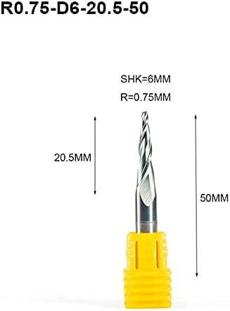 Cortador de moagem de superfície 5pc R0.25 R0.75 R1 D6 20,5 50L 2F CABELA DE MONADOR DE ENVIDADE DE ENCIMENTO DE ENCIMENTO DE BAIL