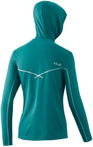 Ícone feminino Huk x capuz | upf 50+ camisa de pesca de manga longa