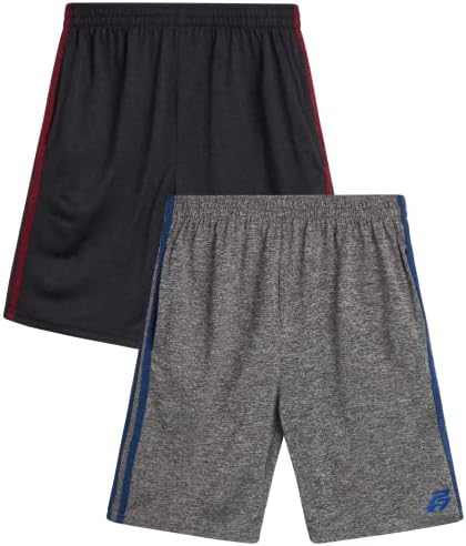 Shorts atléticos para meninos de atletas profissionais - 2 pacote de shorts de basquete ativo de desempenho com bolsos