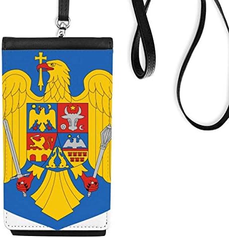 Romênia nacional emblema emblema country wallet bolsa pendurada bolsa móvel bolso preto