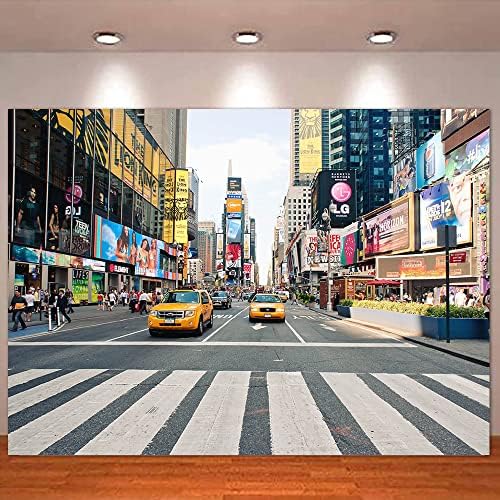 NYC Time Square Buildings Photo Centrões Taxi Nova York Fashion Street Photography Background Retrat Studio Booth Props Banner 9x6ft