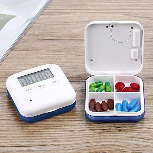 Caixa de comprimidos inteligentes com LCD Screen Memory Timer Medicine Organizer Medicine Storage com caixa de comprimidos de remédios