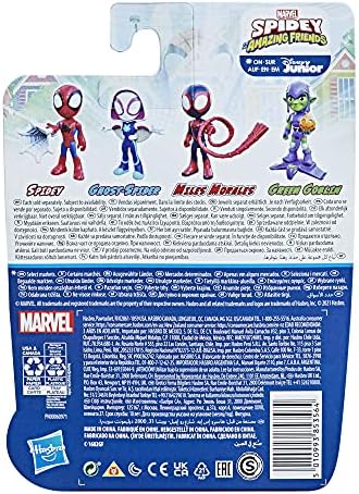 Spidey e seus amigos incríveis Marvel Marvel Ghost-Spider Hero, figura de ação em escala de 4 polegadas, inclui 1 acessório, para crianças de 3 anos ou mais