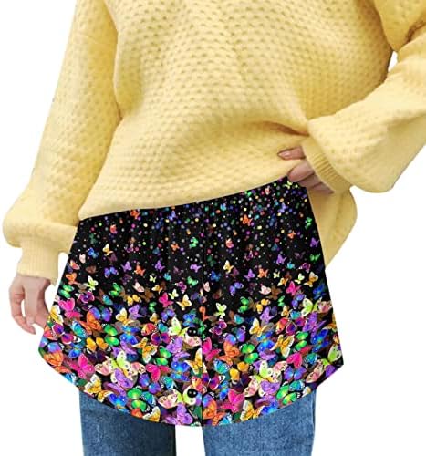 Extender de camisetas florais para mulheres de camadas de camadas ajustáveis ​​Mini -saia Blush Casual Blouse Extender para leggings