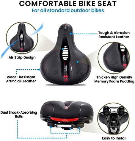 Projeto ergonômico mais confortável do assento de bicicleta Dual Chofte de Bicicleta de Bicicleta Selação de Memória de Memória da Memória de Bicicleta para Mountain & Road Bickes Refrigere