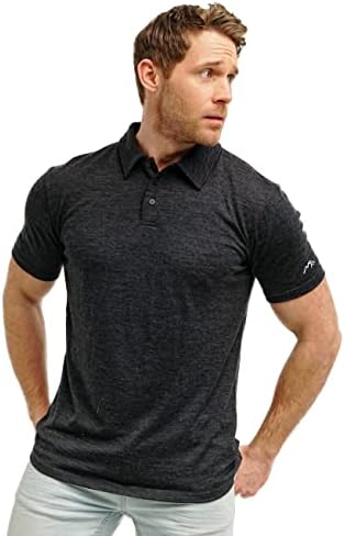 Merino Wool Polo Camisa Men - Anti -odor Camisetas de lã merino para homens de manga curta respirável