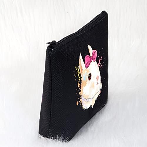 Cmnim Bunny Rabbit Makeup Bag Bunny Rabbit Gifts para Bunny Rabbit Loves Proprietários Cosmético bolsa de zíper de coelho fofo
