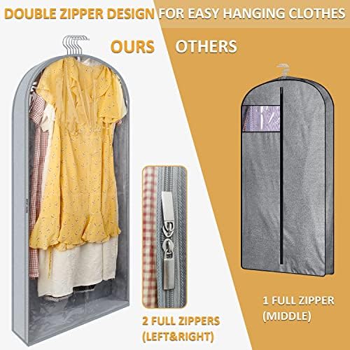 Sacos de vestuário para pendurar roupas, sacos de terno transparente Chakera para armazenamento de armários com zíper