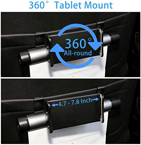 Szamer Carrest Crest Tablet Mound Suport, 2 polegadas de comprimido pendurado ajuste de 4 '' a 10.6 '' iPad Pro/tablet/telefone para o banco de trás do carro, com 40 PCs Prove de vazamento de vazamento de lixo